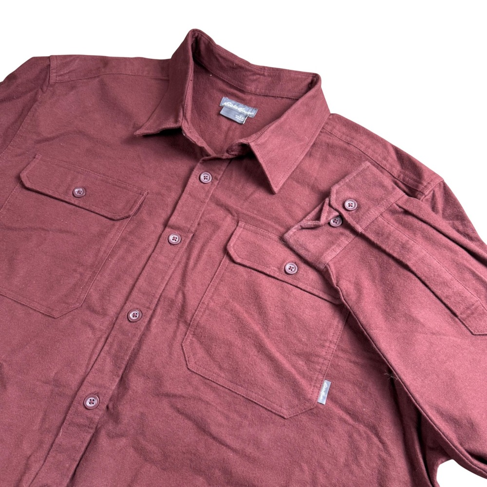 Eddie Bauer Flannel Shirt Mens XXL Brushed Cotton Outdoor Utility Long Sleeve